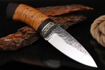Нож "Клык" кованая х12мф. Рукоять Береста-Венге.